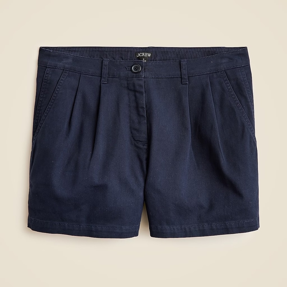 J Crew Heritage Pleated Chino Shorts 3" Inseam, Size 8 NWT